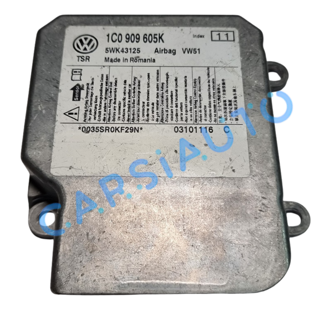 Reparación centralitas Airbag 1C0909605K 5WK43125 Volkswagen Polo - Skoda Fabia - carsiauto